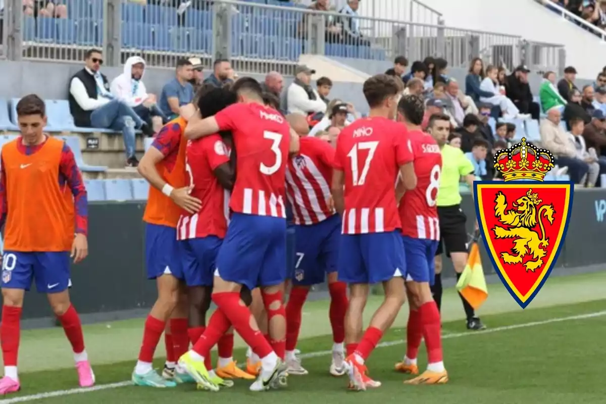 Jugadores del Atlético de Madrid 'B' celebrando un gol