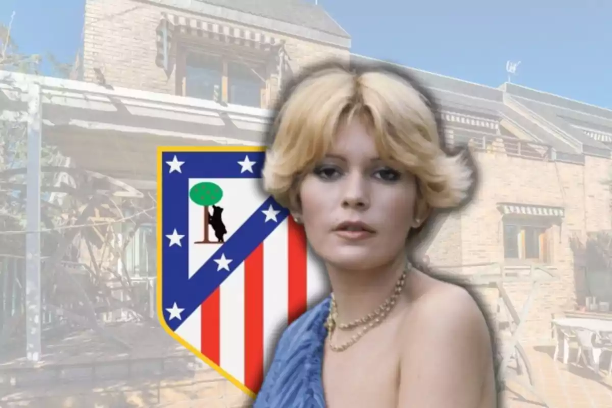 Bárbara Rey y el escudo del Atlético de Madrid