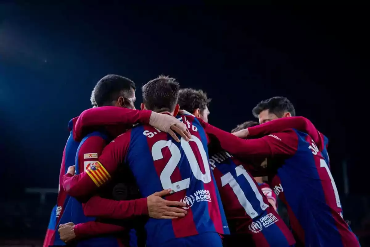 Jugadores del Barça celebrando un gol