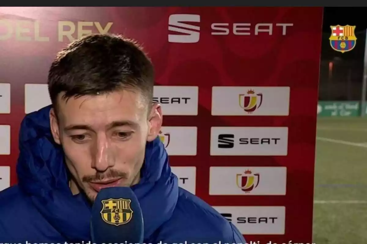 Clément Lenglet en una entrevista con Barça TV después de un partido de Copa del Rey