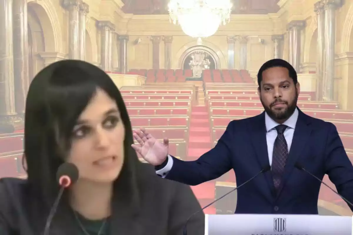 Sílvia Orriols y Ignacio Garriga en el Parlament