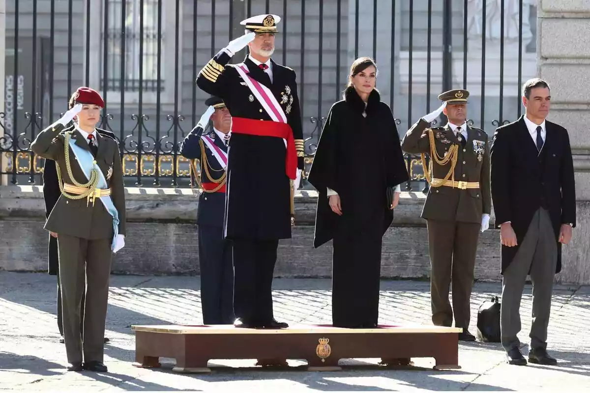Los Reyes, Leonor y Pedro Sánchez en la Pascua Militar