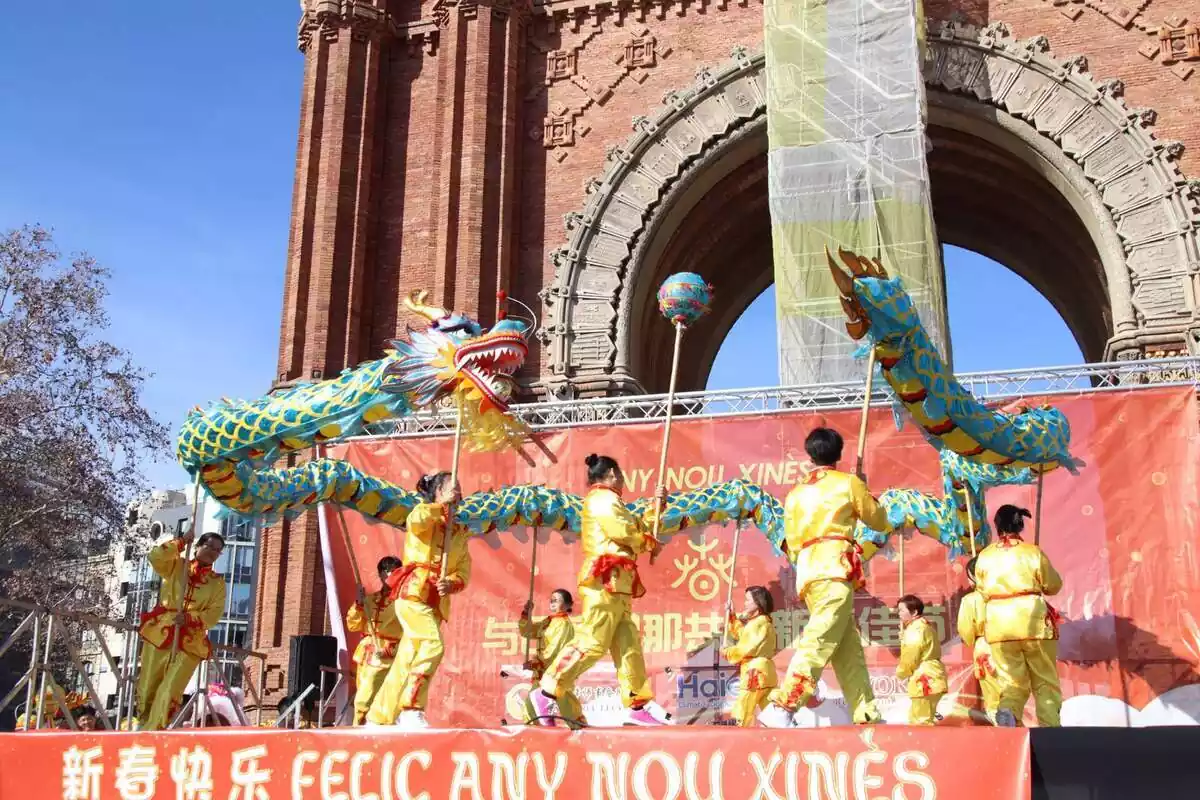 Imagen de la celebración del Año Nuevo Chino en Barcelona