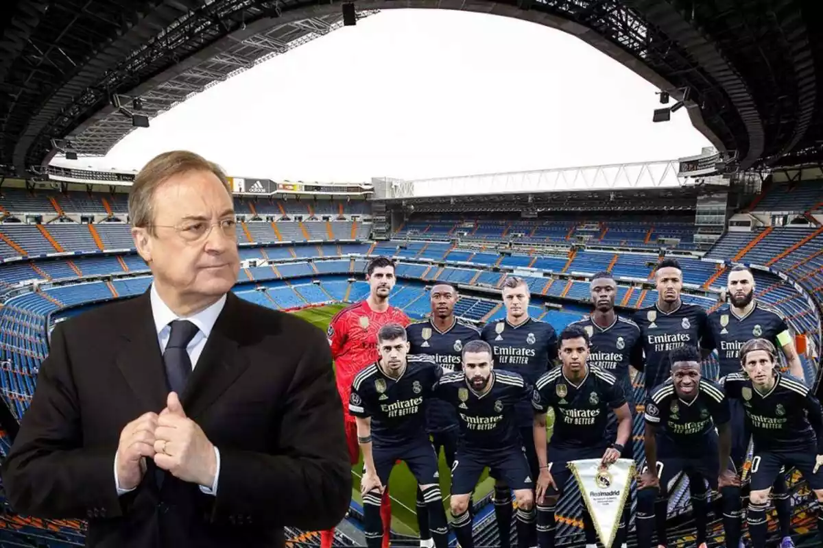Florentino Pérez y la plantilla del Real Madrid