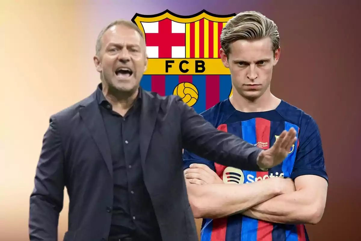 Frenkie de Jong y Hansi Flick