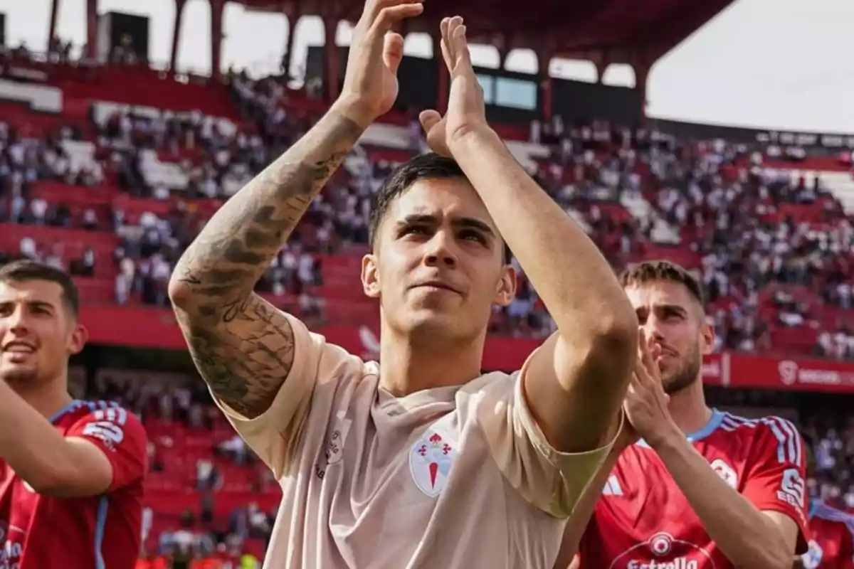 Hugo Sotelo en un partido con el Celta de Vigo