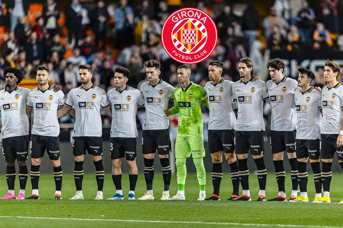 Jugadores del Valencia antes de la disputa de un partido