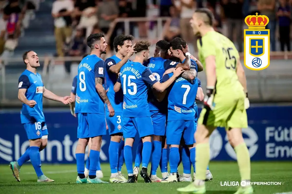 Jugadores de la SD Amorebieta celebrando un gol en la temporada 2023/24