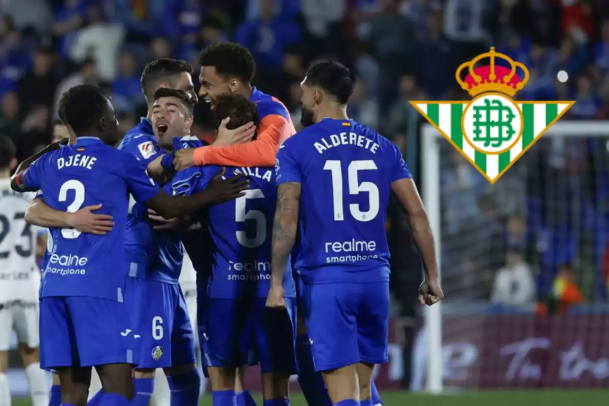 Jugadores del Getafe celebrando un gol