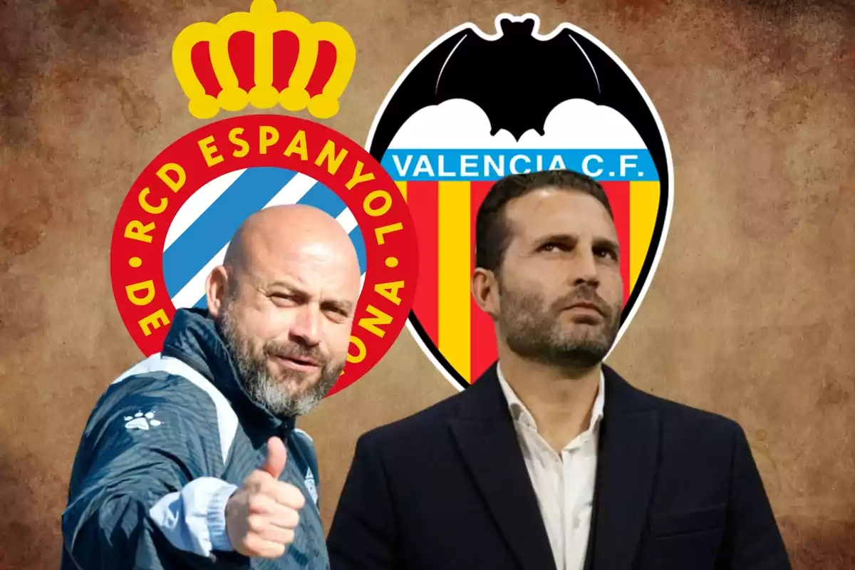 Entrenadores de Espanyol y Valencia