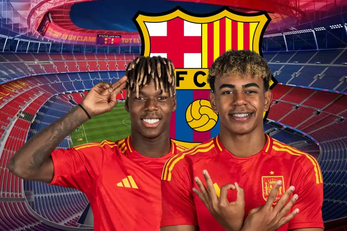 Nico Williams y Lamine Yamal, con la selección española