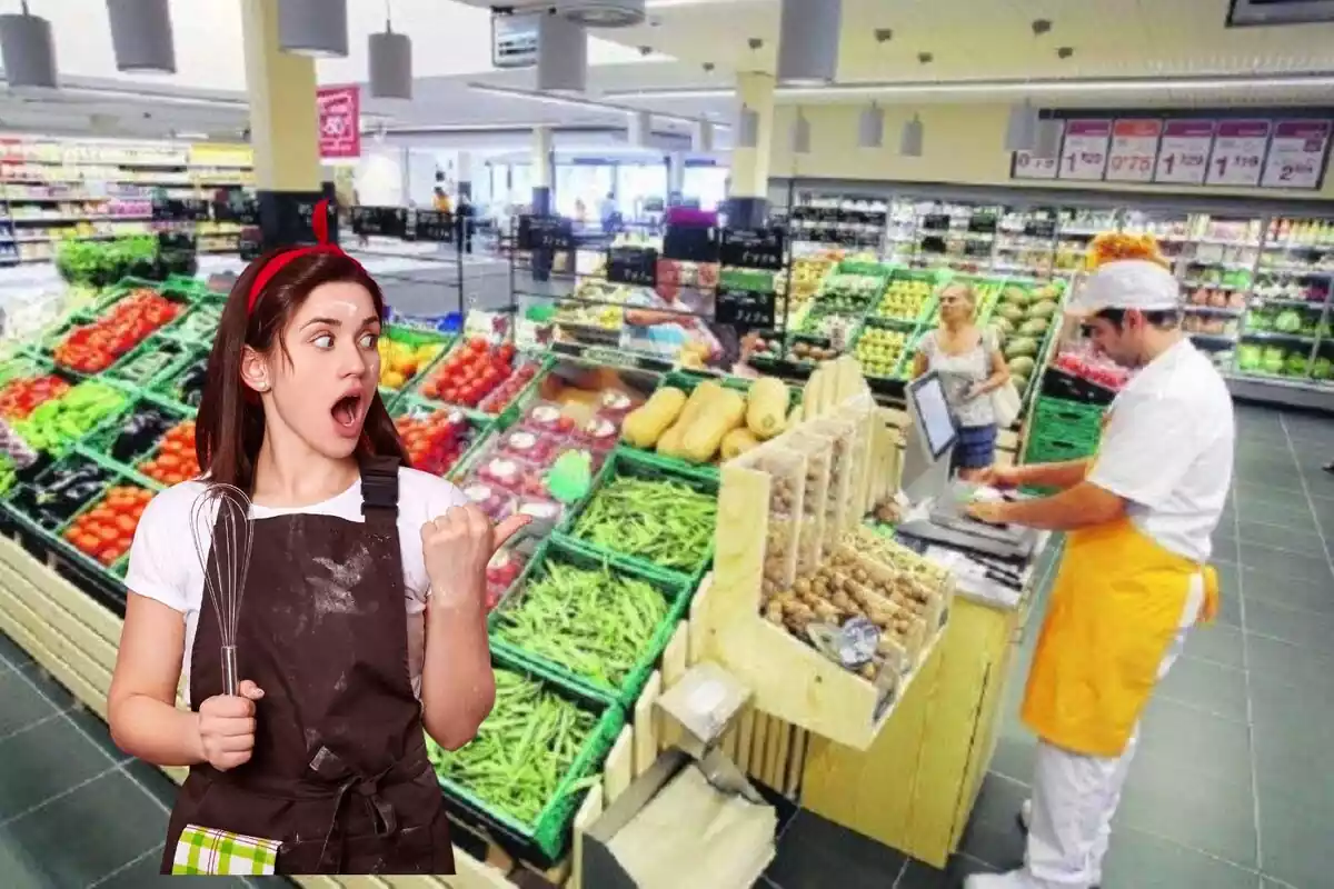 Sección de verdura del supermercado Bonpreu