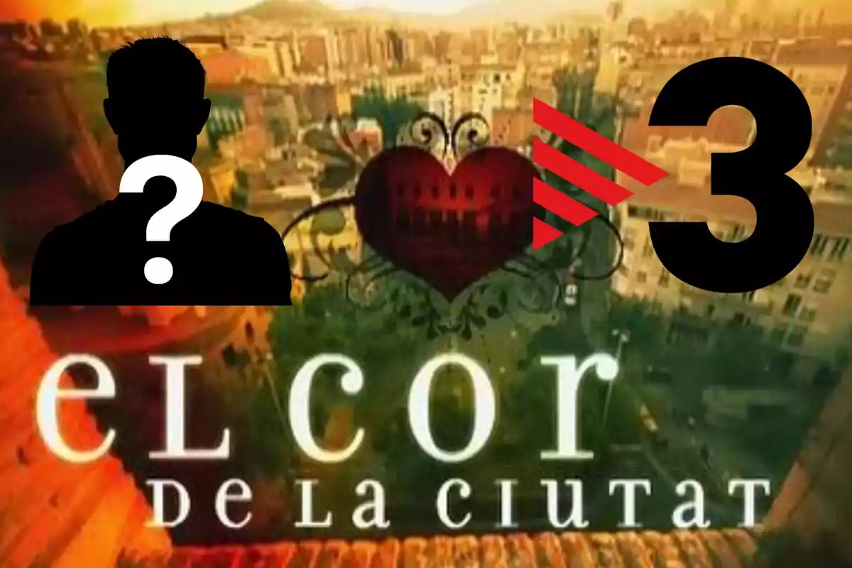 Imagen con el texto "el cor de la ciutat" sobre un fondo urbano, un corazón rojo en el centro, un número 3 grande a la derecha y una silueta de persona con un signo de interrogación a la izquierda.