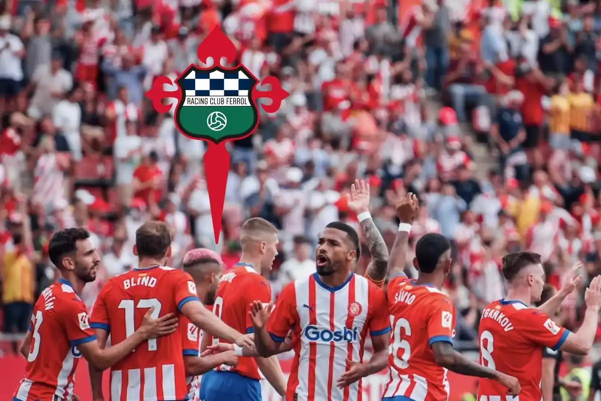 Jugadores del Girona celebrando un gol