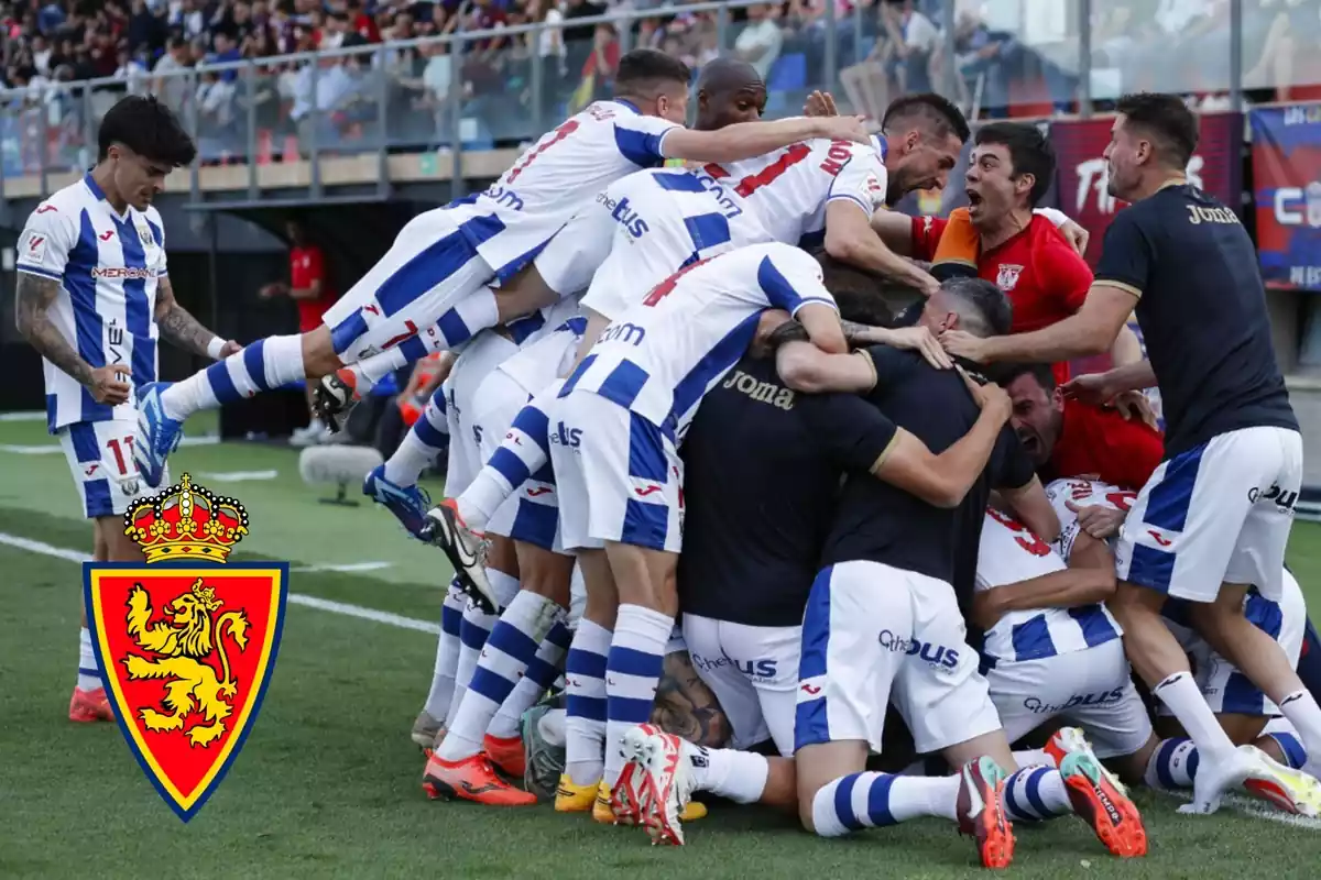 Jugadores del Leganés celebrando un gol