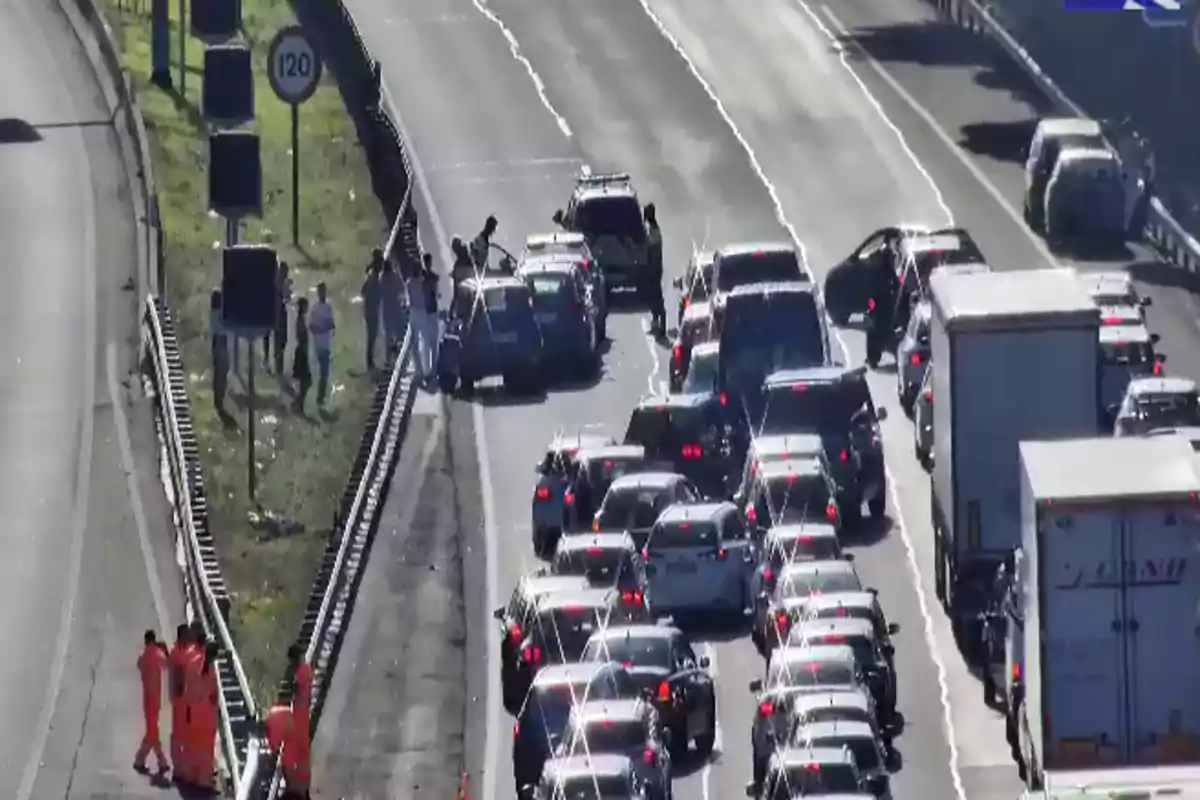 Situación en la AP-7 minutos después del accidente