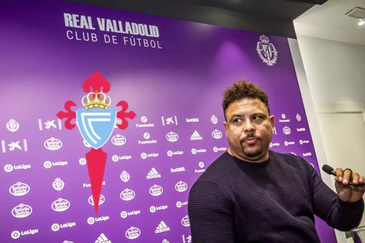 Ronaldo Nazario en una rueda de prensa